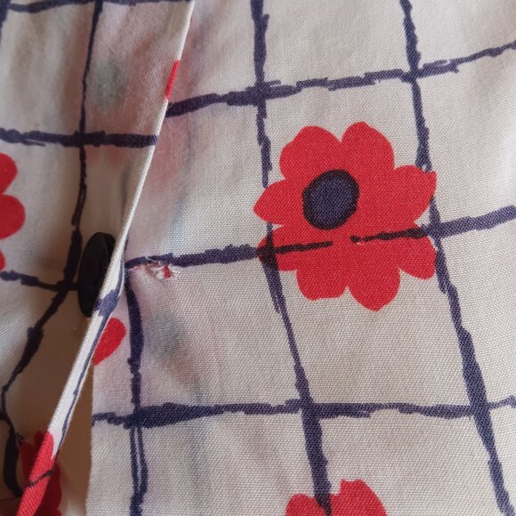 True Vintage Women's Small XS Top Frock Mandarin Collar Sears 1970's Mod Mom - Picture 3 of 8